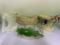 Lot of White Ceramic Jugs + Vase and Dish - 2