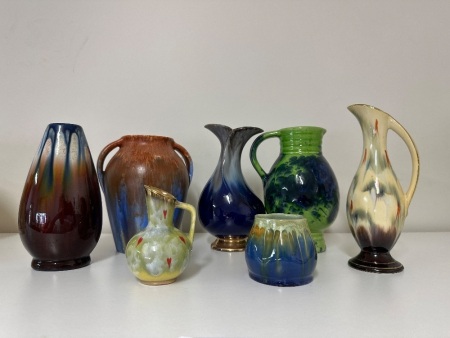 Mixed Brown and Blue Pottery Decorator Items