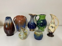 Mixed Brown and Blue Pottery Decorator Items - 2