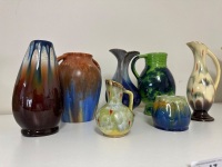 Mixed Brown and Blue Pottery Decorator Items - 3