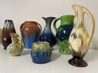 Mixed Brown and Blue Pottery Decorator Items - 4