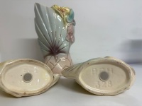 2x Iridescent Swan Vase + Iridescent Floral Vase - 4