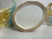 2x Iridescent Swan Vase + Iridescent Floral Vase - 6