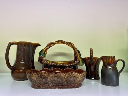 Lot of Brown Pottery Decorator Items