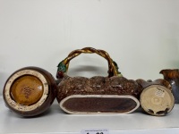 Lot of Brown Pottery Decorator Items - 4