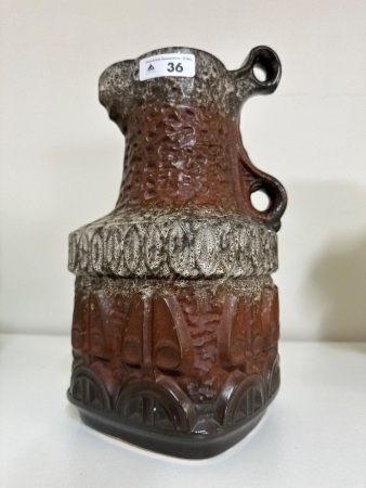 Large West Germany Textured Bay Vase Krug