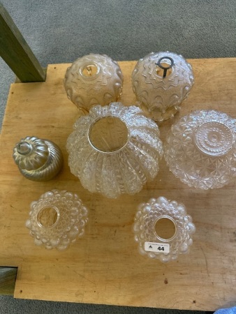 7x Vintage Iridescent Glass Lamp Shades