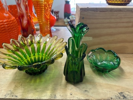 Lot of 4x Green Murano Glass Decorators