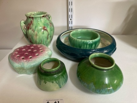 Large Lot of Green Ceramic Decorator Items