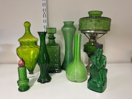Selection of Green Art Glass