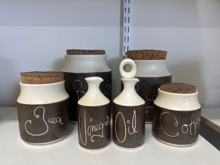 Vintage Ceramic Hanstan Australian Pottery Canisters