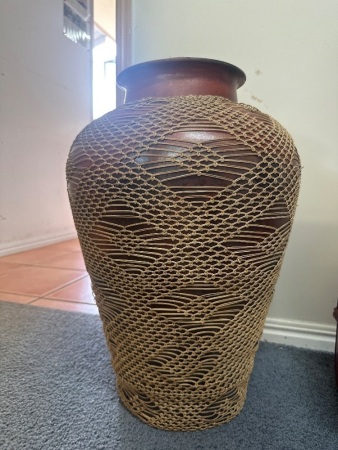 Ceramic with Woven Wicker Pot
