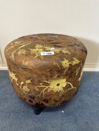 Mid Century Floral Foot Stool