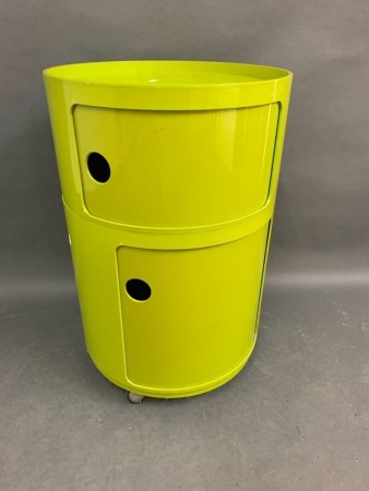 Vintage Kartell Anna Castelli Componibili 2 Door Storage Cylinder in Green