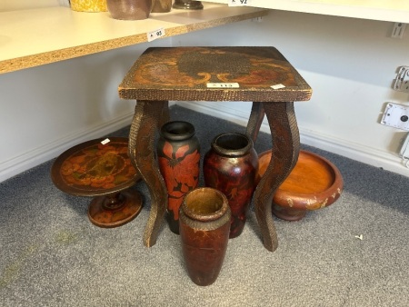 Large Lot of Vintage Poker Wood Decorator Items