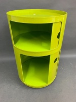 Vintage Kartell Anna Castelli Componibili 2 Door Storage Cylinder in Green - 2