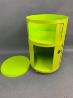 Vintage Kartell Anna Castelli Componibili 2 Door Storage Cylinder in Green - 3