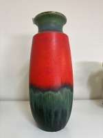 West Germany Red and Green Vase - 2