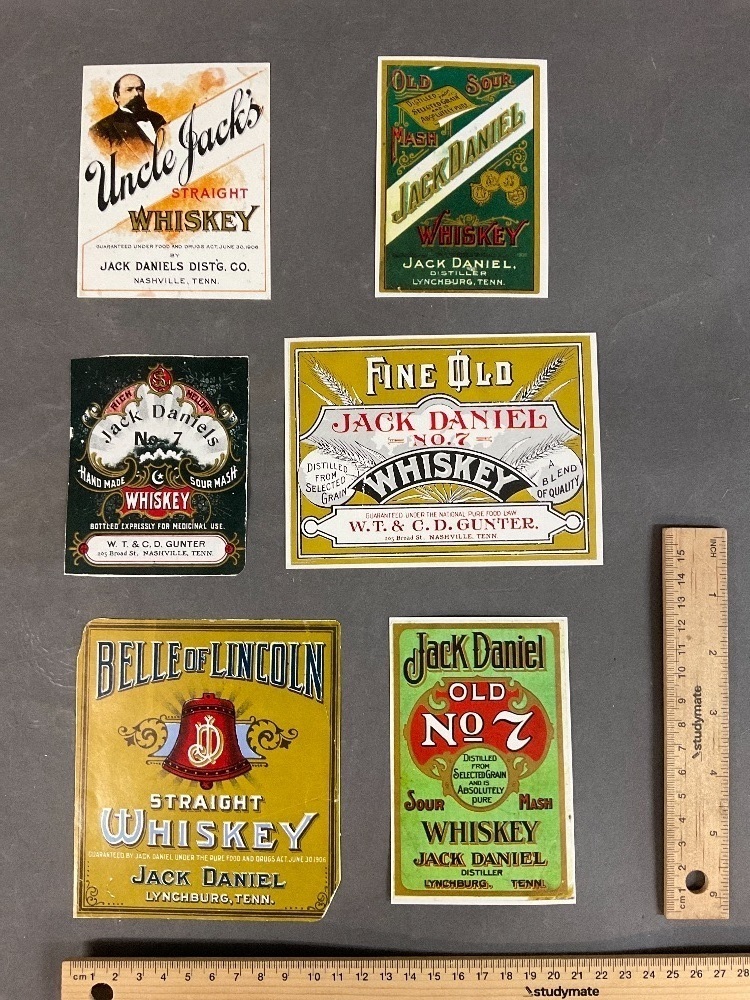 Collection of 6 Reproduction Vintage Jack Daniels Labels with Letter ...