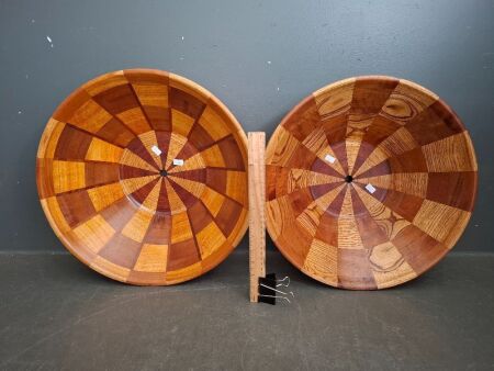 2x Segmented Hand Made Timber Bowls