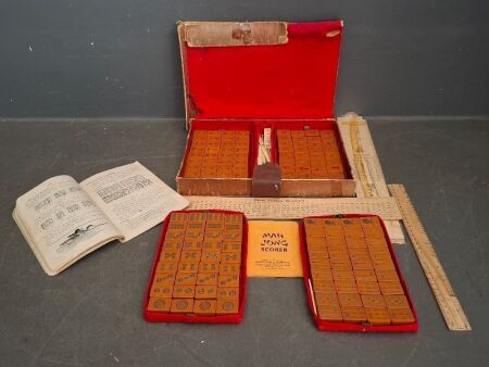 C1930 Butterscotch Bakelite Mahjong Complete Set