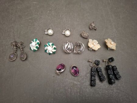 Lot of Vintage + Antique Earrings&nbsp;