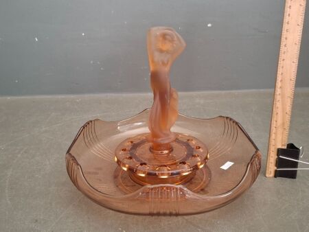 Vintage Art Deco Floating Lady with Flower Frog Vase
