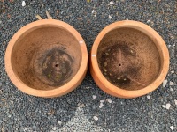 2 Large Terracotta Garden Bowls - 2