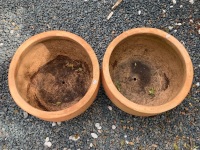 2 Large Terracotta Garden Bowls - 2