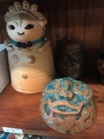 3 Tribal Pottery Pieces inc.2 Masks