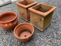 4 Asstd Terracotta Garden Pots inc 2 Square - 3