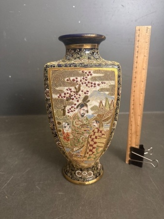 Antique Handpainted Japanese Satsuma Signed Vase