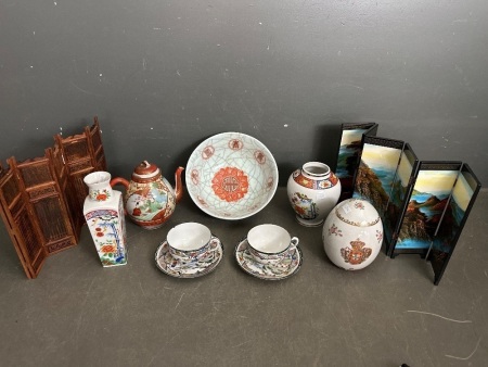 Handpainted Colourful Asian Decor Lot