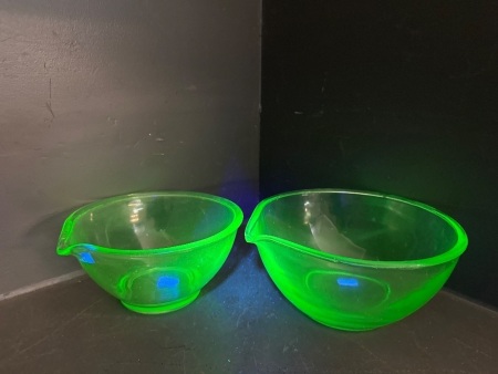 2x Uranium Glass Bowls