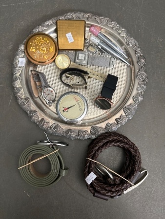 Silver Tray of Mixed Vintage Ladies Items