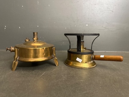 2 Vintage Brass Kerosene Camping Stove