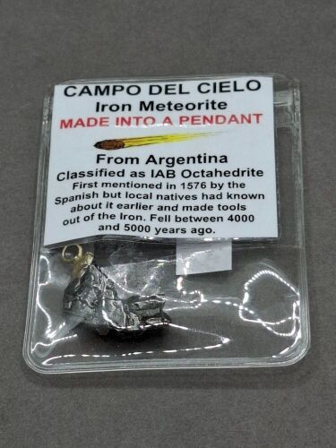 Campo Del Cielo Iron Meteorite Made into Pendant - From Argentina