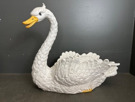 Large Art Deco Swan Ceramic Punch / Serving Dish
