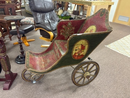 Vintage Handpainted Indian Permabulator Stroller
