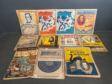 Large Assortment of Vintage Teacher Recourses and Needle Craft Practical Journals