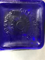 2 Blue Glass Kitchen Containers. Square Made in Italy 1979 - 6