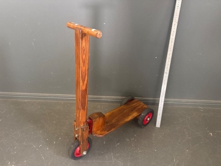 Handcrafted Mid Century Wooden Scooter