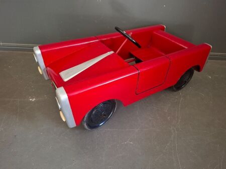 Vintage Red Metal Ford Pedal Car
