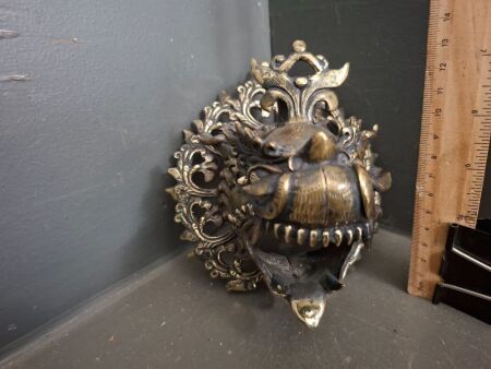 Tibetan Brass Wall Hanging C1900s Candle Holder