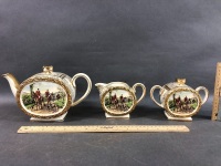 Vintage 3 Piece Sadler Tea Set with Hunting Scene - 3