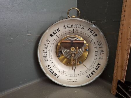 Mid Century Brass Holosteric Barometer