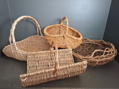 4x Large Woven Baskets