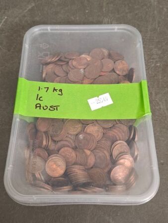 1.7kg of Australian 1 Cent Coins