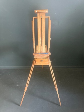 Wooden French Style Expandable Artist Easel with Draw and Folding Pallet