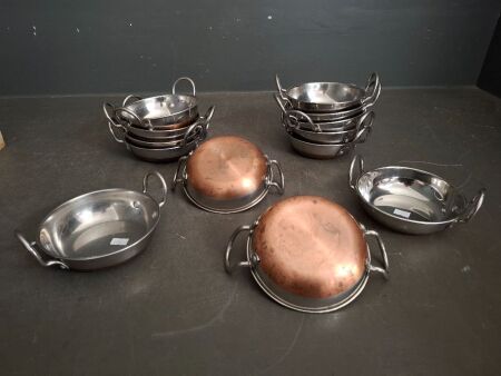 13x Mini Kadahai Stainless Steel with Copper Bottom Bowls